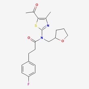 N-(5-acetyl-4-methyl-1,3-thiazol-2-yl)-3-(4-fluorophenyl)-N-(tetrahydro-2-furanylmethyl)propanamide