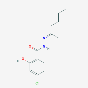 molecular formula C13H17ClN2O2 B4560331 4-chloro-2-hydroxy-N'-(1-methylpentylidene)benzohydrazide 