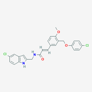 (2E)-N-[(5-chloro-1H-indol-2-yl)methyl]-3-{3-[(4-chlorophenoxy)methyl]-4-methoxyphenyl}prop-2-enamide