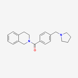 molecular formula C21H24N2O B4560361 2-[4-(1-pyrrolidinylmethyl)benzoyl]-1,2,3,4-tetrahydroisoquinoline 