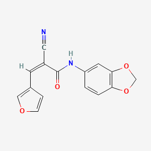 molecular formula C15H10N2O4 B4560368 N-1,3-benzodioxol-5-yl-2-cyano-3-(3-furyl)acrylamide 