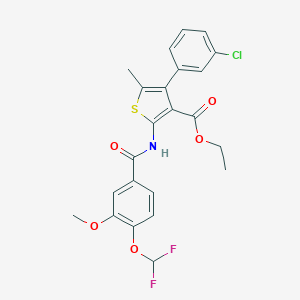 Ethyl 4-(3-chlorophenyl)-2-{[4-(difluoromethoxy)-3-methoxybenzoyl]amino}-5-methyl-3-thiophenecarboxylate