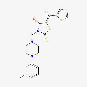 (5Z)-3-[[4-(3-methylphenyl)piperazin-1-yl]methyl]-2-sulfanylidene-5-(thiophen-2-ylmethylidene)-1,3-thiazolidin-4-one