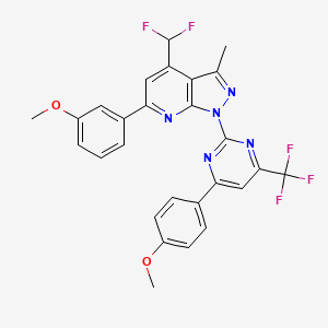 4-(difluoromethyl)-6-(3-methoxyphenyl)-1-[4-(4-methoxyphenyl)-6-(trifluoromethyl)-2-pyrimidinyl]-3-methyl-1H-pyrazolo[3,4-b]pyridine