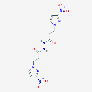 molecular formula C12H14N8O6 B456043 3-(3-nitro-1H-pyrazol-1-yl)-N'-[3-(3-nitro-1H-pyrazol-1-yl)propanoyl]propanehydrazide 
