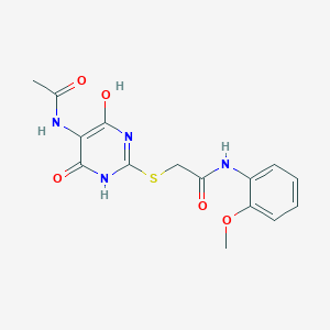 2-{[5-(acetylamino)-4-hydroxy-6-oxo-1,6-dihydro-2-pyrimidinyl]thio}-N-(2-methoxyphenyl)acetamide