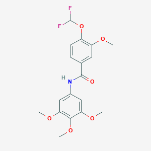 molecular formula C18H19F2NO6 B456047 4-(difluoromethoxy)-3-methoxy-N-(3,4,5-trimethoxyphenyl)benzamide CAS No. 723253-29-0
