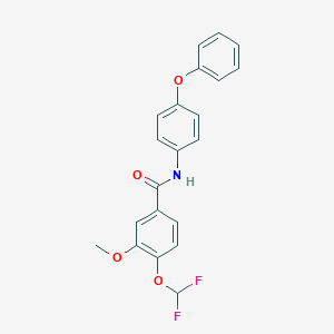 molecular formula C21H17F2NO4 B456048 4-(difluoromethoxy)-3-methoxy-N-(4-phenoxyphenyl)benzamide 