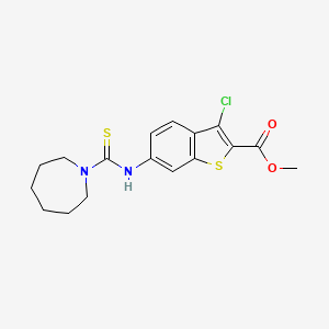 molecular formula C17H19ClN2O2S2 B4560494 methyl 6-[(1-azepanylcarbonothioyl)amino]-3-chloro-1-benzothiophene-2-carboxylate 