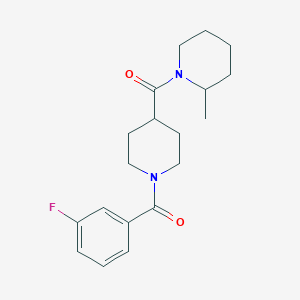 molecular formula C19H25FN2O2 B4560502 (3-Fluorophenyl){4-[(2-methylpiperidin-1-yl)carbonyl]piperidin-1-yl}methanone 