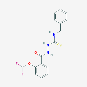 molecular formula C16H15F2N3O2S B456052 N-benzyl-2-[2-(difluoromethoxy)benzoyl]hydrazinecarbothioamide 