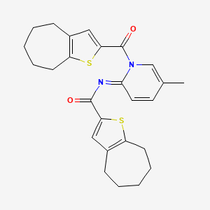 N-[5-methyl-1-(5,6,7,8-tetrahydro-4H-cyclohepta[b]thien-2-ylcarbonyl)-2(1H)-pyridinylidene]-5,6,7,8-tetrahydro-4H-cyclohepta[b]thiophene-2-carboxamide