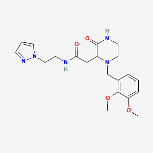 2-[1-(2,3-dimethoxybenzyl)-3-oxo-2-piperazinyl]-N-[2-(1H-pyrazol-1-yl)ethyl]acetamide