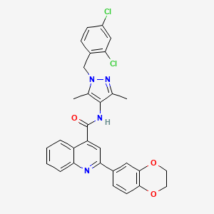 N-[1-(2,4-dichlorobenzyl)-3,5-dimethyl-1H-pyrazol-4-yl]-2-(2,3-dihydro-1,4-benzodioxin-6-yl)-4-quinolinecarboxamide