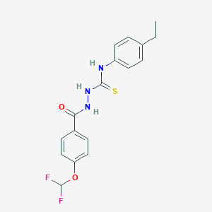 molecular formula C17H17F2N3O2S B456056 2-[4-(difluoromethoxy)benzoyl]-N-(4-ethylphenyl)hydrazinecarbothioamide 