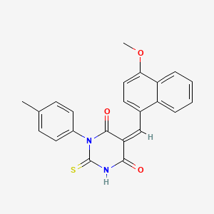 (5Z)-5-[(4-methoxynaphthalen-1-yl)methylidene]-1-(4-methylphenyl)-2-sulfanylidene-1,3-diazinane-4,6-dione