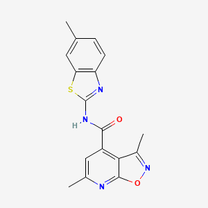 3,6-dimethyl-N-(6-methyl-1,3-benzothiazol-2-yl)isoxazolo[5,4-b]pyridine-4-carboxamide