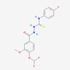 molecular formula C16H14F3N3O3S B456063 2-[4-(difluoromethoxy)-3-methoxybenzoyl]-N-(4-fluorophenyl)hydrazinecarbothioamide 
