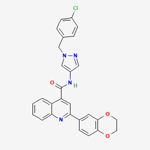 N-[1-(4-chlorobenzyl)-1H-pyrazol-4-yl]-2-(2,3-dihydro-1,4-benzodioxin-6-yl)-4-quinolinecarboxamide