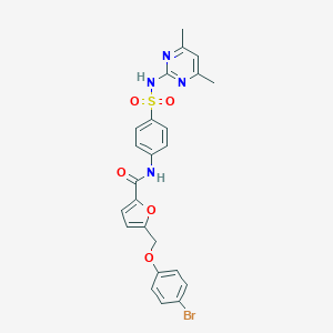 molecular formula C24H21BrN4O5S B456065 5-[(4-bromophenoxy)methyl]-N-(4-{[(4,6-dimethyl-2-pyrimidinyl)amino]sulfonyl}phenyl)-2-furamide 