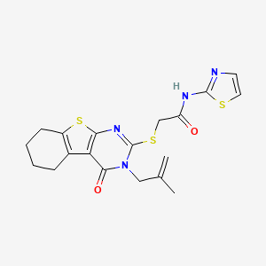 2-{[3-(2-methyl-2-propen-1-yl)-4-oxo-3,4,5,6,7,8-hexahydro[1]benzothieno[2,3-d]pyrimidin-2-yl]thio}-N-1,3-thiazol-2-ylacetamide