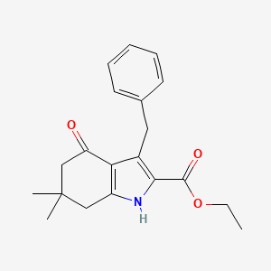 ethyl 3-benzyl-6,6-dimethyl-4-oxo-4,5,6,7-tetrahydro-1H-indole-2-carboxylate