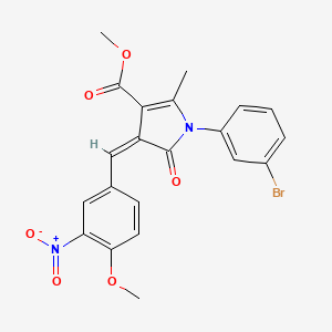 molecular formula C21H17BrN2O6 B4560734 methyl 1-(3-bromophenyl)-4-(4-methoxy-3-nitrobenzylidene)-2-methyl-5-oxo-4,5-dihydro-1H-pyrrole-3-carboxylate 