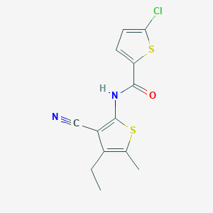 molecular formula C13H11ClN2OS2 B4560748 5-chloro-N-(3-cyano-4-ethyl-5-methylthiophen-2-yl)thiophene-2-carboxamide 