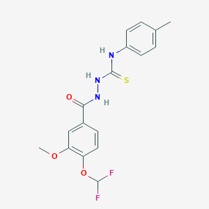 molecular formula C17H17F2N3O3S B456077 2-[4-(difluoromethoxy)-3-methoxybenzoyl]-N-(4-methylphenyl)hydrazinecarbothioamide 