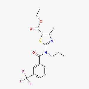 ethyl 4-methyl-2-{propyl[3-(trifluoromethyl)benzoyl]amino}-1,3-thiazole-5-carboxylate