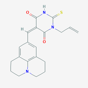 molecular formula C20H21N3O2S B4560833 1-allyl-5-(2,3,6,7-tetrahydro-1H,5H-pyrido[3,2,1-ij]quinolin-9-ylmethylene)-2-thioxodihydro-4,6(1H,5H)-pyrimidinedione 