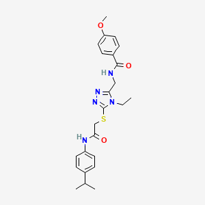 N-({4-ethyl-5-[(2-oxo-2-{[4-(propan-2-yl)phenyl]amino}ethyl)sulfanyl]-4H-1,2,4-triazol-3-yl}methyl)-4-methoxybenzamide