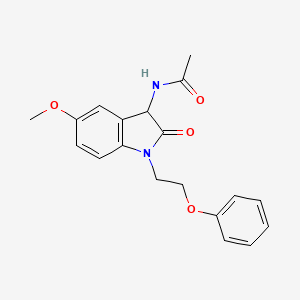 N-[5-methoxy-2-oxo-1-(2-phenoxyethyl)-2,3-dihydro-1H-indol-3-yl]acetamide