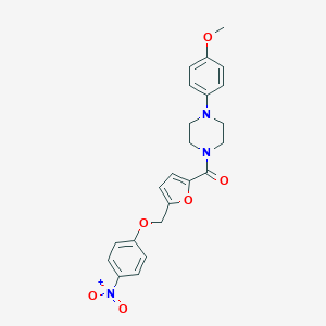 molecular formula C23H23N3O6 B456093 1-[5-({4-Nitrophenoxy}methyl)-2-furoyl]-4-(4-methoxyphenyl)piperazine 