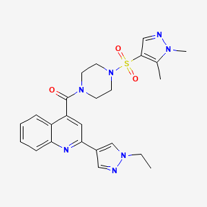 {4-[(1,5-DIMETHYL-1H-PYRAZOL-4-YL)SULFONYL]PIPERAZINO}[2-(1-ETHYL-1H-PYRAZOL-4-YL)-4-QUINOLYL]METHANONE