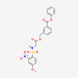 phenyl 3-[({N-[(4-methoxy-2-nitrophenyl)sulfonyl]glycyl}oxy)methyl]benzoate