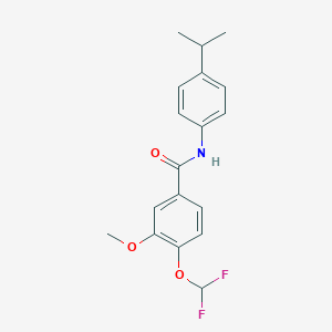 molecular formula C18H19F2NO3 B456095 4-(difluoromethoxy)-N-(4-isopropylphenyl)-3-methoxybenzamide 