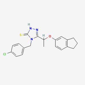 4-(4-chlorobenzyl)-5-[1-(2,3-dihydro-1H-inden-5-yloxy)ethyl]-4H-1,2,4-triazole-3-thiol