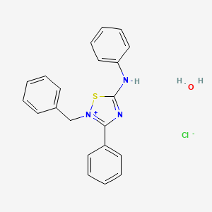 2-benzyl-N,3-diphenyl-1,2,4-thiadiazol-2-ium-5-amine;chloride;hydrate