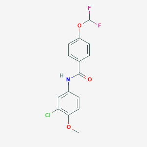 molecular formula C15H12ClF2NO3 B456101 N-(3-chloro-4-methoxyphenyl)-4-(difluoromethoxy)benzamide 