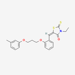 (5E)-3-ethyl-5-[[2-[3-(3-methylphenoxy)propoxy]phenyl]methylidene]-2-sulfanylidene-1,3-thiazolidin-4-one