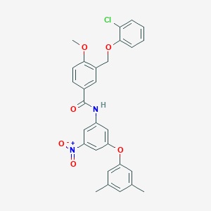3-[(2-chlorophenoxy)methyl]-N-[3-(3,5-dimethylphenoxy)-5-nitrophenyl]-4-methoxybenzamide