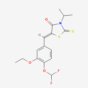 5-{(Z)-1-[4-(DIFLUOROMETHOXY)-3-ETHOXYPHENYL]METHYLIDENE}-3-ISOPROPYL-2-THIOXO-1,3-THIAZOLAN-4-ONE