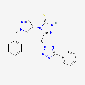 4-[1-(4-METHYLBENZYL)-1H-PYRAZOL-4-YL]-5-[(5-PHENYL-2H-1,2,3,4-TETRAAZOL-2-YL)METHYL]-4H-1,2,4-TRIAZOL-3-YLHYDROSULFIDE