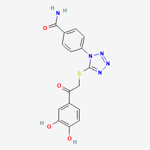 4-(5-{[2-(3,4-DIHYDROXYPHENYL)-2-OXOETHYL]SULFANYL}-1H-1,2,3,4-TETRAZOL-1-YL)BENZAMIDE