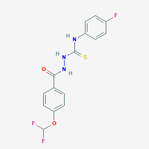 molecular formula C15H12F3N3O2S B456108 2-[4-(difluoromethoxy)benzoyl]-N-(4-fluorophenyl)hydrazinecarbothioamide 