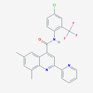 N-[4-chloro-2-(trifluoromethyl)phenyl]-6,8-dimethyl-2-(2-pyridinyl)-4-quinolinecarboxamide