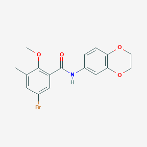 5-bromo-N-(2,3-dihydro-1,4-benzodioxin-6-yl)-2-methoxy-3-methylbenzamide