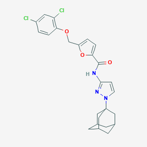 molecular formula C25H25Cl2N3O3 B456115 N-[1-(1-adamantyl)-1H-pyrazol-3-yl]-5-[(2,4-dichlorophenoxy)methyl]-2-furamide 