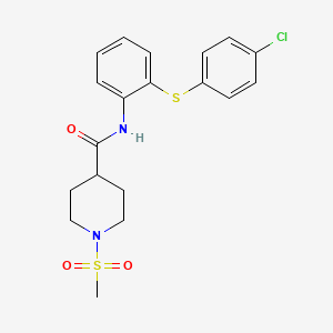 molecular formula C19H21ClN2O3S2 B4561161 N~4~-{2-[(4-CHLOROPHENYL)SULFANYL]PHENYL}-1-(METHYLSULFONYL)-4-PIPERIDINECARBOXAMIDE 